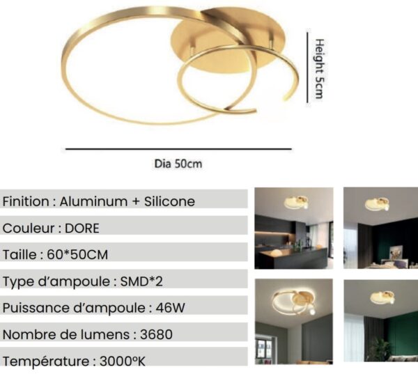 Plafonnier ORBIT Gold 50cm – Image 2