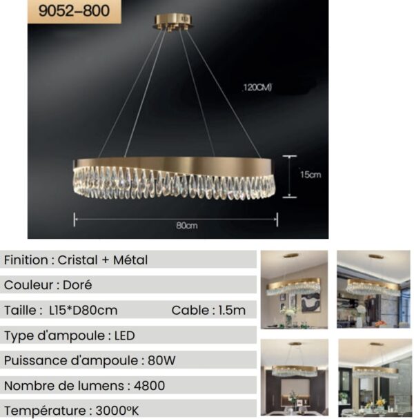 Lustre CLARISSE Oval – Image 2