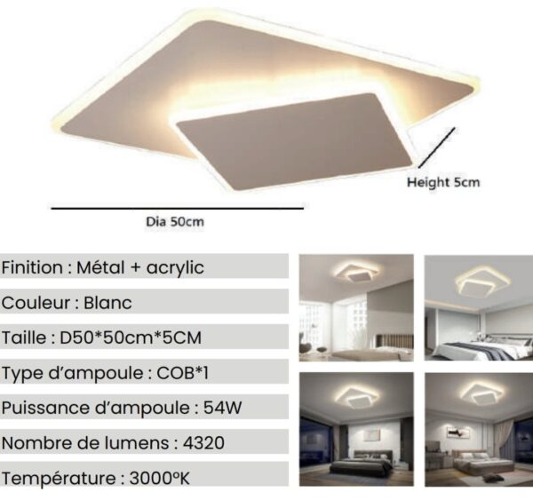 Plafonnier SQUARE White – Image 2