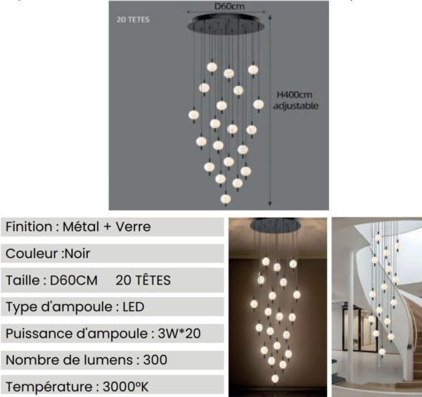 Lustre Double Hauteur ART – Image 2