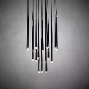 lustre double hauteur led black rain
